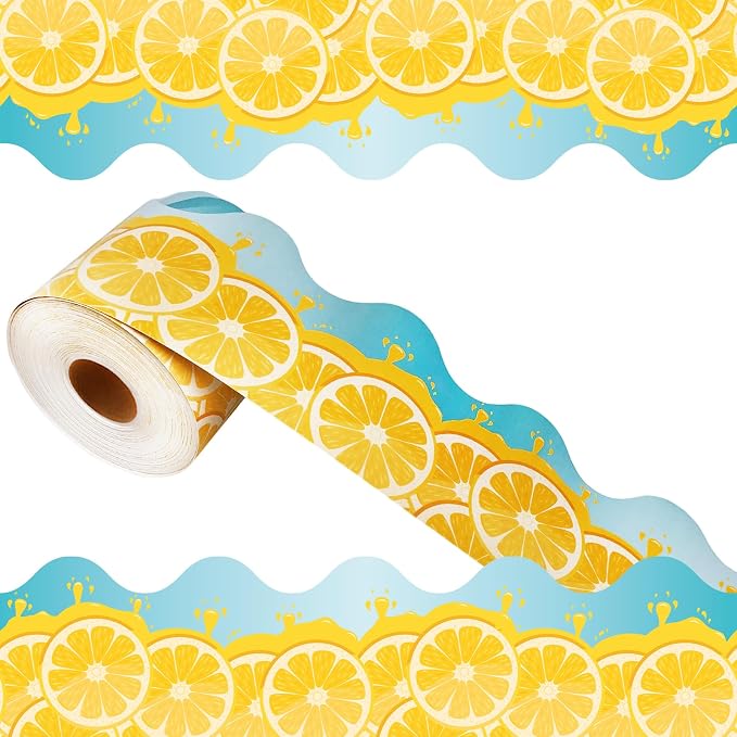 69 Feet Lemon Zest Border Bulletin Board Summer Lemon Slices Juice Scalloped