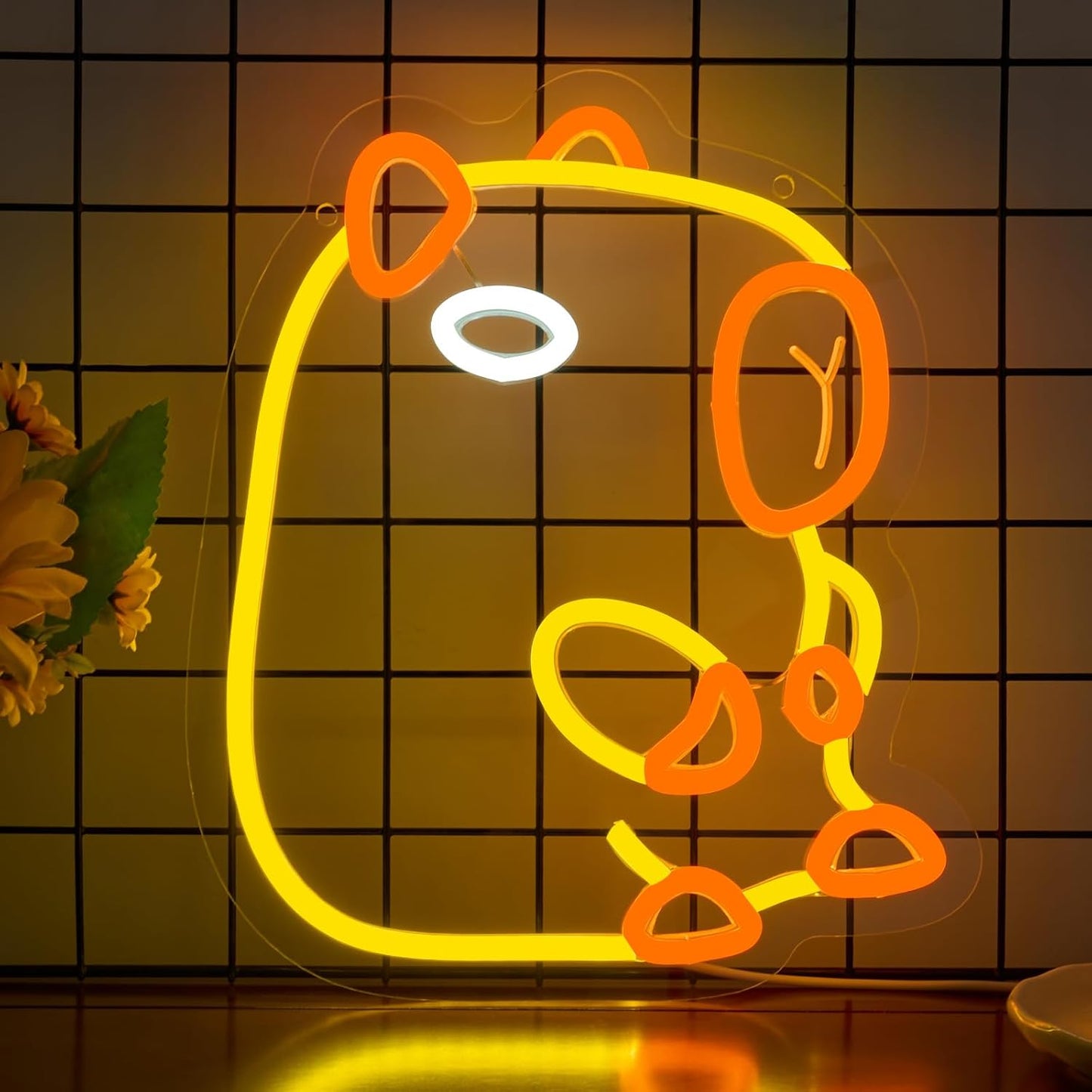 Capybara Neon Sign, LED Capybara Night Light for Wall and Room, USB Night Light for Kids Baby Nursery College Dorm Kawaii Décor Gifts