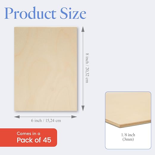 Baltic Birch Plywood, 3 mm 1/8 Craft Wood, B/BB Grade Baltic Birch Sheets