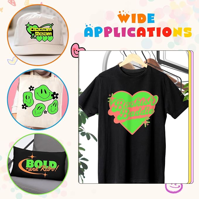 Tintnut Light Green Neon Heat Transfer Vinyl, easy cut & weed, stretch washable