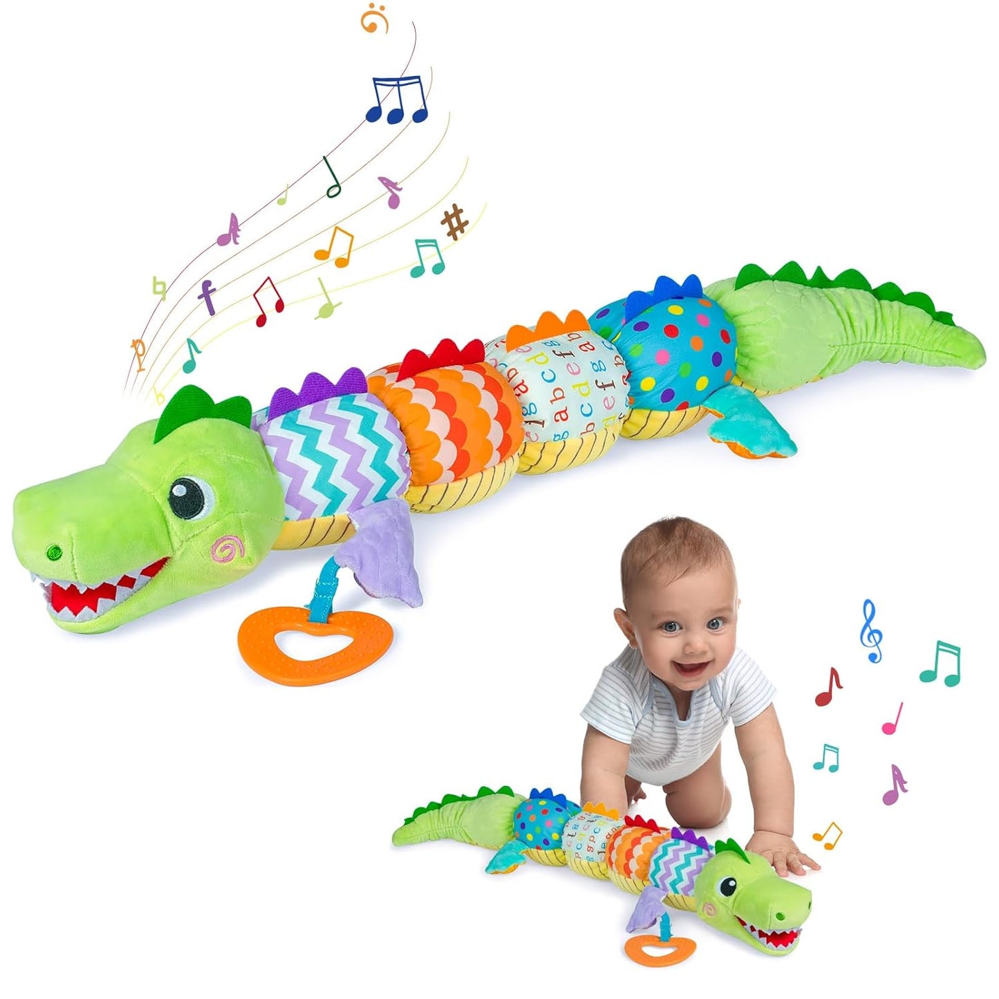 Baby Boy Toys for 0 3 6 9 12 Months, Soft Tummy Time Toy with Multi Textures,Rattle,Crinkle,Newborn Baby Stuffed Animal Toy, Baby Gift,Caterpillar