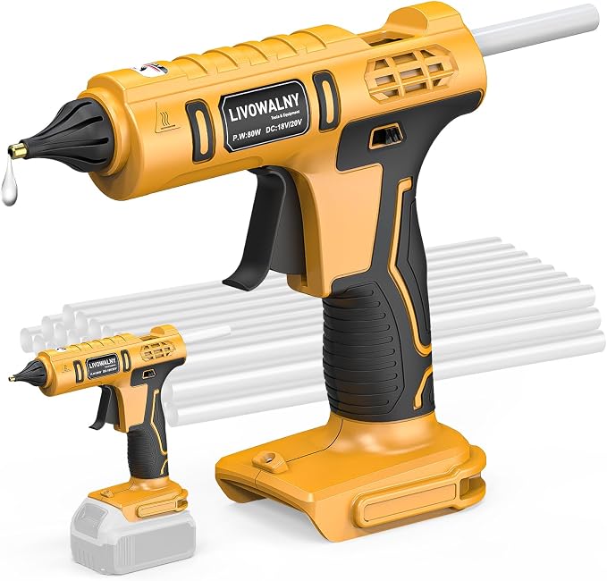 LIVOWALNY Cordless Hot Glue Gun Compatible