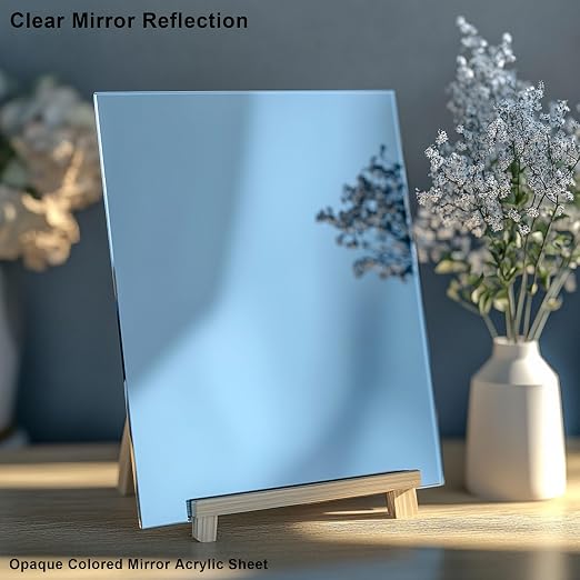8x8 Inches Blue Mirror Acrylic Sheet – 2 Pcs Reflective Acrylic Panel