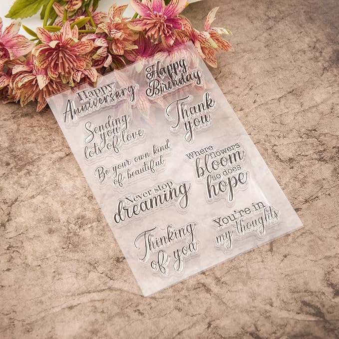 Happy Anniversary Greetings Blessings Silicone Clear Stamps Cards