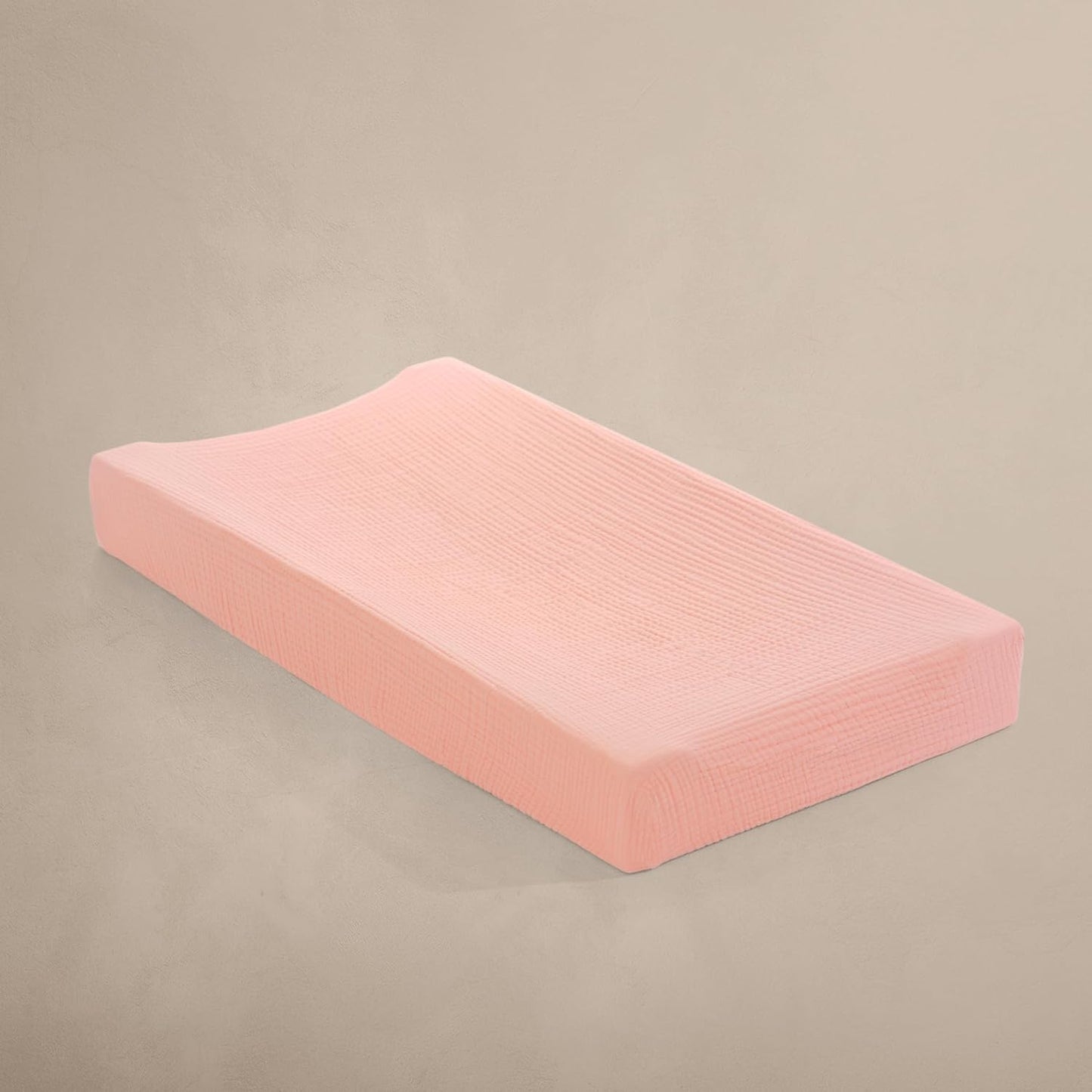 Oilo Muslin Changing Pad Cover, Ultra Soft Breathable 100% Organic Cotton Muslin, Fitted, Machine Washable, Fits Standard Changing Pads (32" x 16"), Heirloom Organic Collection, Rosette Pink