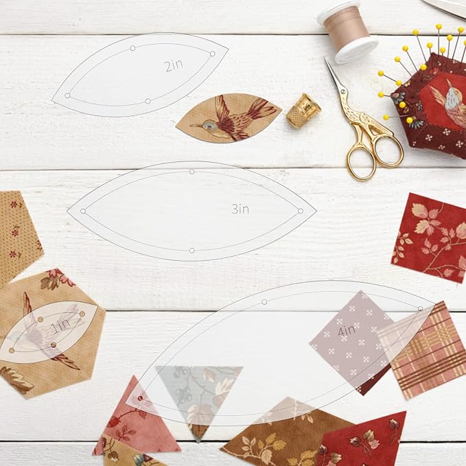 BENECREAT 6PCS Leaf Quilting Templates Set, Quilting Sewing Needlework Craft