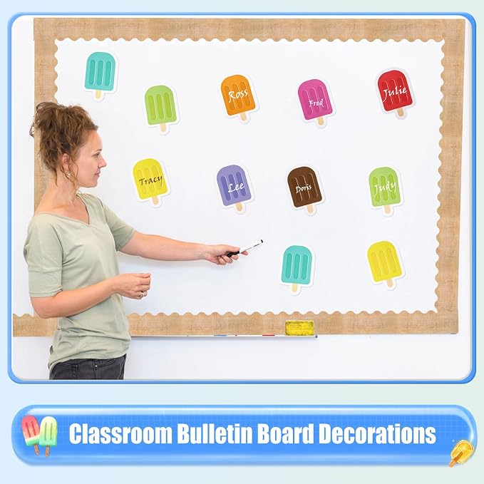 MixTeach 96 Pieces Ice Cream Cutouts Ice Pops Paper Cutouts Summer Bulletin