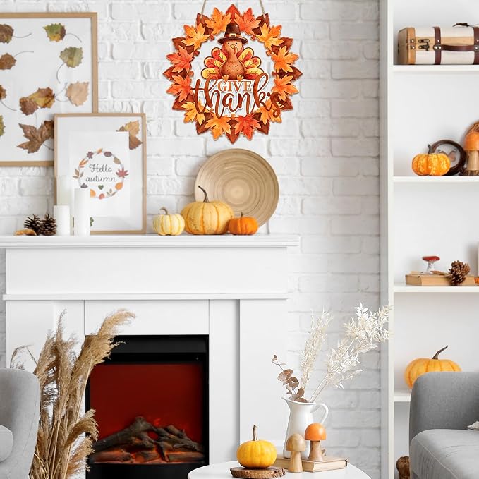 Unfinished Fall Wreaths Wood Crafts to Paint Set of 3, Unfinished Wood Cutouts