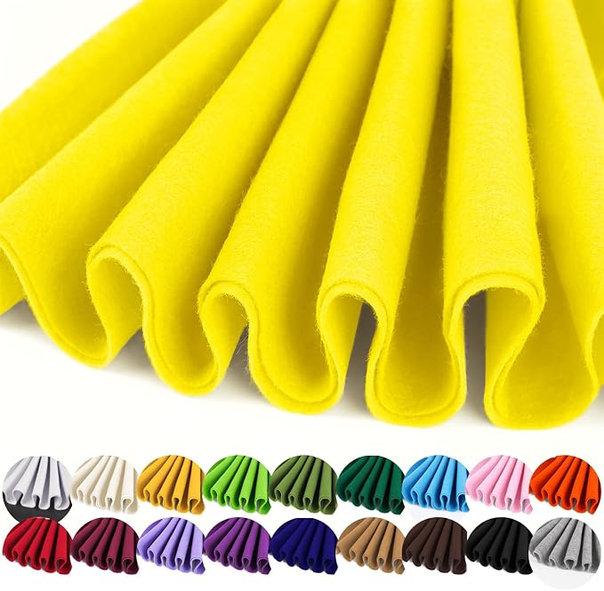 IONTACH 36" X 36" Yellow Soft Felt Fabric 1.6mm Thick | Felt Sheets