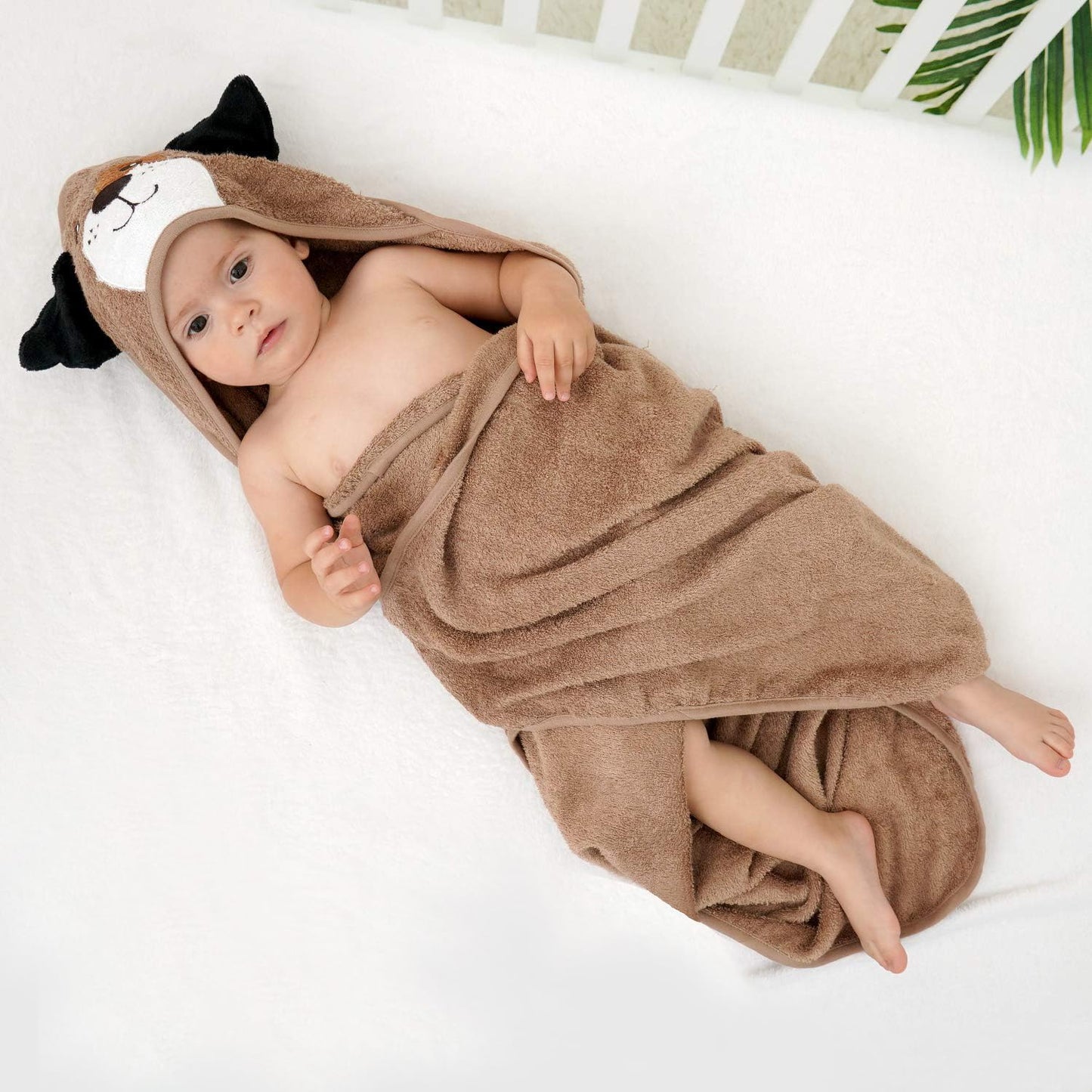 Touchat Hooded Baby Towels, Toddler Baby Bath Towels for Boy Girl 0-5 Year, 2-Pack Soft Absorbent Towels with Hood, Large Towel Set for Babies, Infant, Newborn Essential