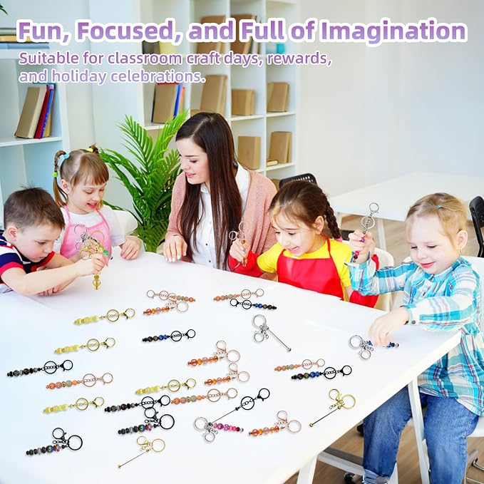 28 Pcs Beadable Keychain Bars
