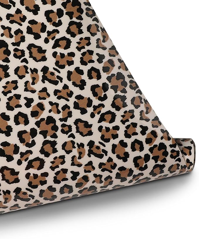 HTVRONT Heat Transfer Vinyl Roll, 12in x 8ft Leopard HTV | Light Leopard Iron