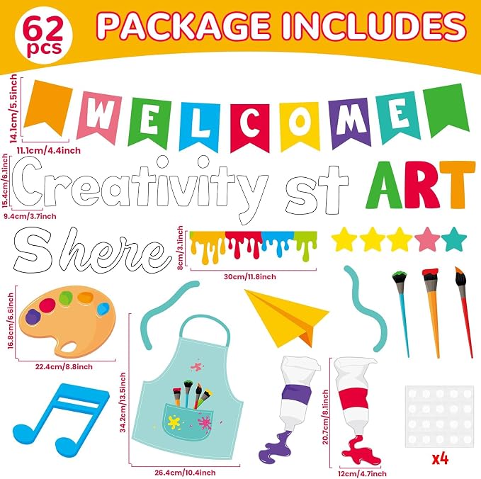 Art Paint Bulletin Board for Classroom Decorations Creativity Starts Here