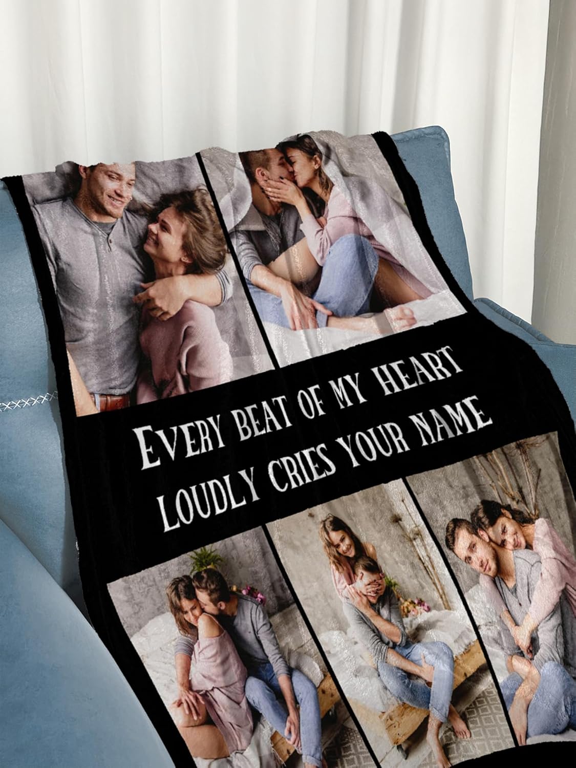 Personalized Blanket Custom Throw Blanket with Photo Text Customized Picture Blankets Personalized Gift Flannel Blanket for Birthday Gifts Valentines Day Gift