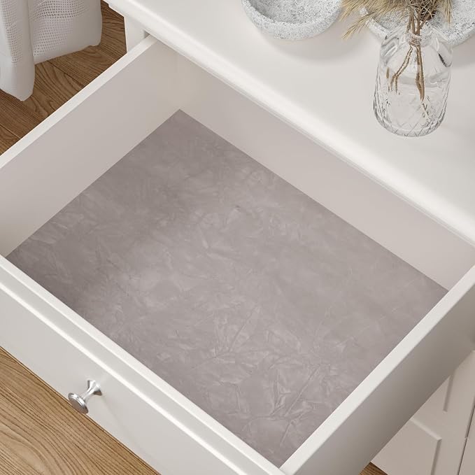 CHIHUT Self Adhesive Light Grey Velvet Felt Drawer Liner 12”x472” Thick