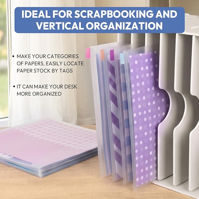 42 Pack Scrapbook Paper Storage, 3 Different Sizes Paper Organizer