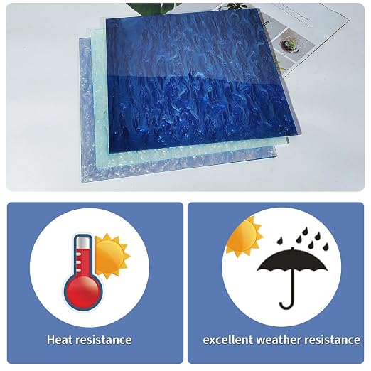 TOEPODO Pearlescent Ripple Cast Acrylic Sheets 1/8 Thick Marble Acrylic Sheets