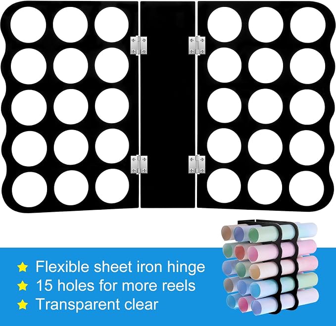 Outus Vinyl Storage Rack Acrylic 15 Holes Vinyl Roll Holder Craft Paper Storage