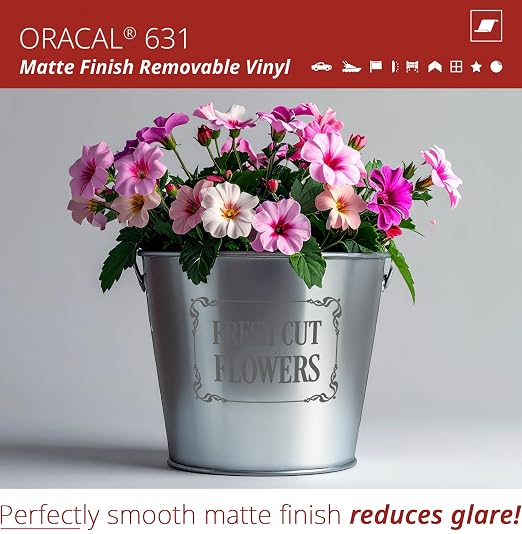 ORACAL 631 Matte Storm Grey Vinyl Durable Roll Easy to Weed Permanent Adhesive
