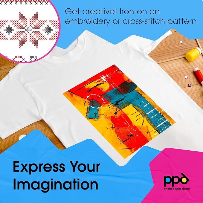 PPD 10 Sheets 11x17" Iron-on Heat Transfer Paper Dark Fabrics Inkjet | Vibrant