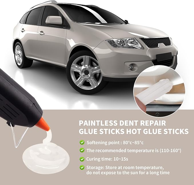 52 Pcs Paintless Dent Repair Glue Sticks Hot Glue Sticks, Premium-Quality