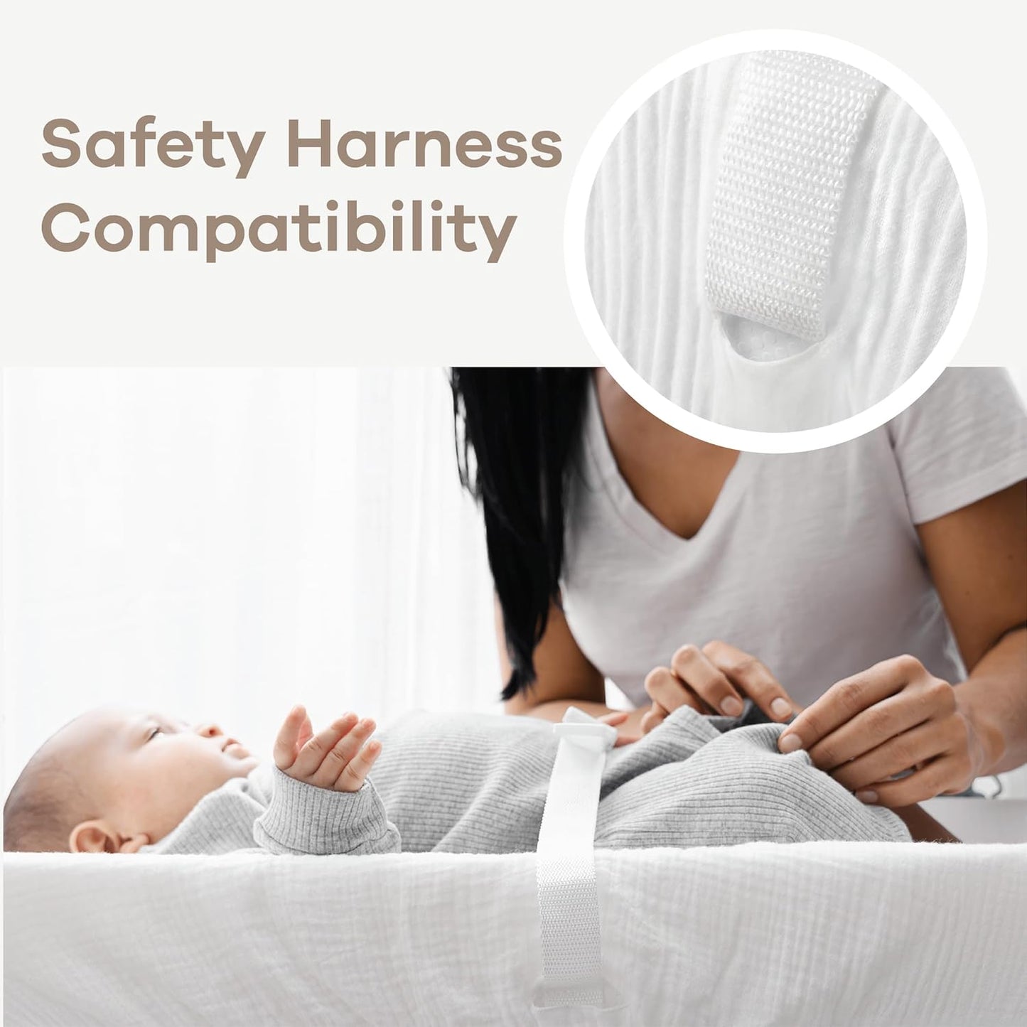 Comfy Cubs Muslin Fitted Changing Pad Cover - Soft, Breathable & Washable 100% Cotton Fitted Sheet for Baby's Comfort - Universal Fit for Flat & Curved Baby Changer Pad - White