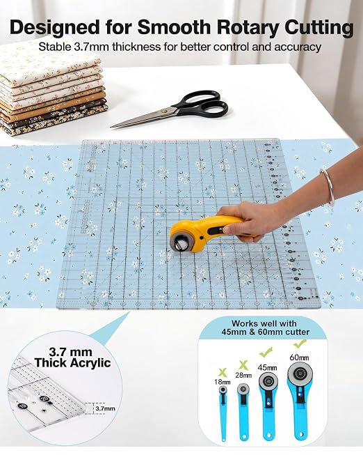Quilting Rulers 17-3/4in x 22in, Slotted Quilting Ruler