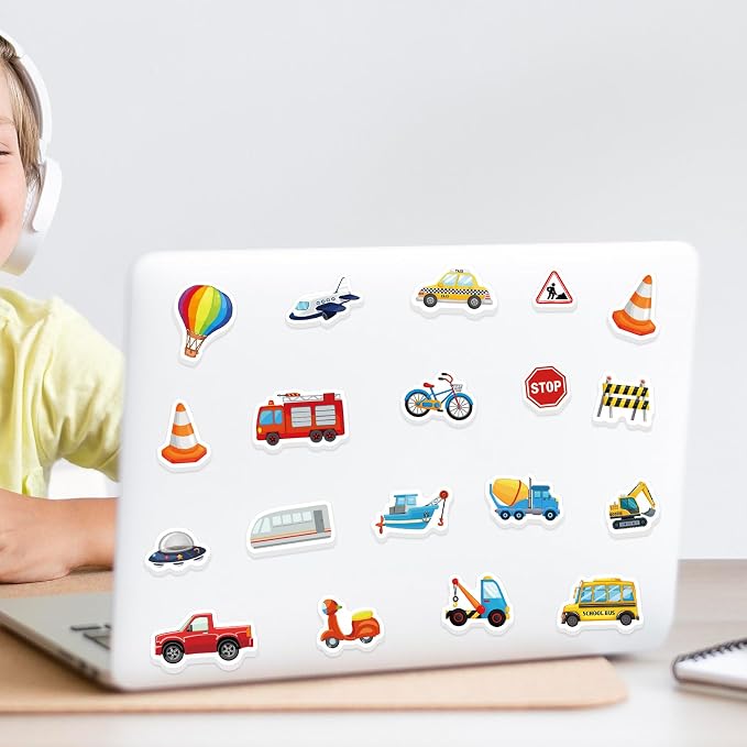 300Pcs Transportation Foam Stickers, Self-Adhesive Truck Cartransportation