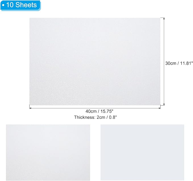 PATIKIL White Shiny EVA Glitter Foam Sheet 16x12 Inch 2mm Thick