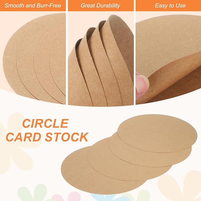 MECCANIXITY 24 Pcs Circle Card Stock, 10inch Round Cutouts Paper Thick