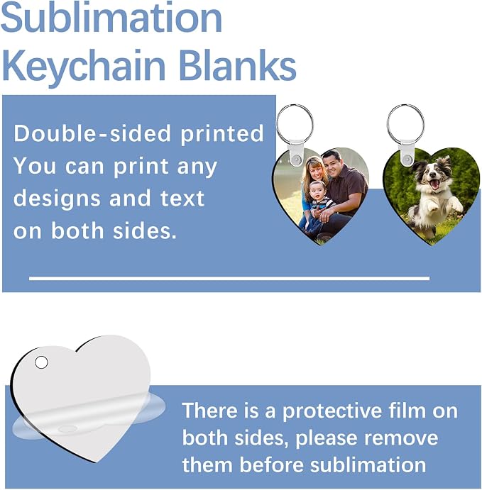 240Pcs Sublimation Keychain Blanks Double Sides 80 MDF Sublimation Keychains