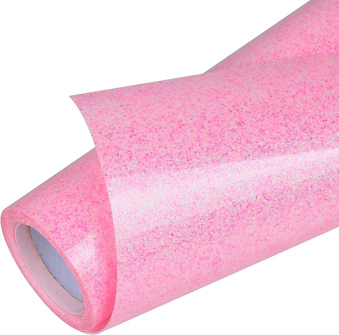 TORC Pink Glitter HTV Heat Transfer Vinyl Roll 12 inch x 5 ft Iron on Vinyl