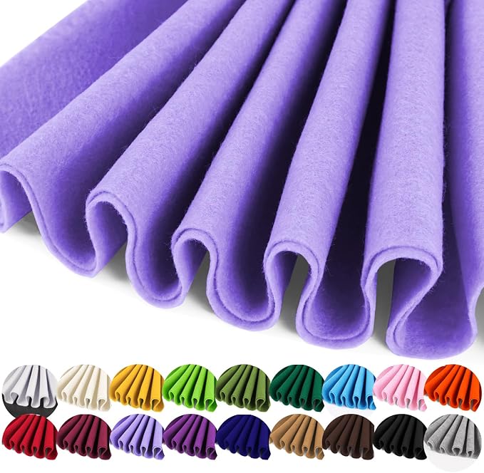 IONTACH 36" X 36" Lavender Soft Felt Fabric 1.6mm Thick | Felt Sheets