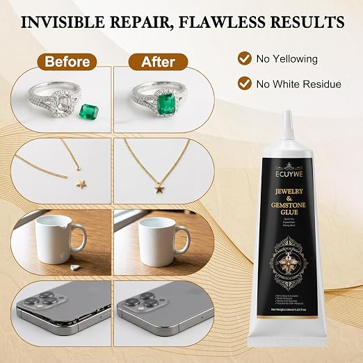 Jewelry Glue for Gemstones and Metal, 120ML Professional Grade Precise