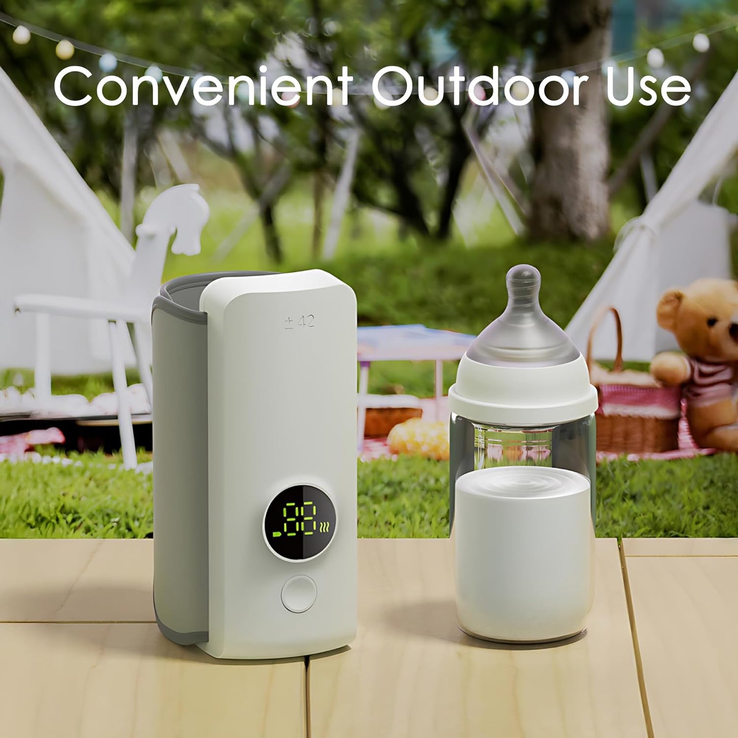Portable Bottle Warmer for Milk, Electric Bottle Warmer for Breastmilk, 6000mAh Travel Bottle Warmer, Cordless Portable Bottle Warmer for Travel, Bottle Warmer on The Go