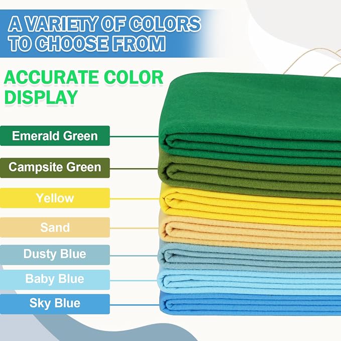 XSEINO Dusty Blue Large Felt Fabric 108" X 36 ", 1.4 mm Thick Soft Felt Fabric