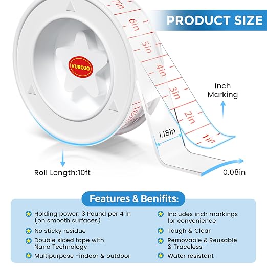 VUBOJO Nano Double Sided Mounting Tape