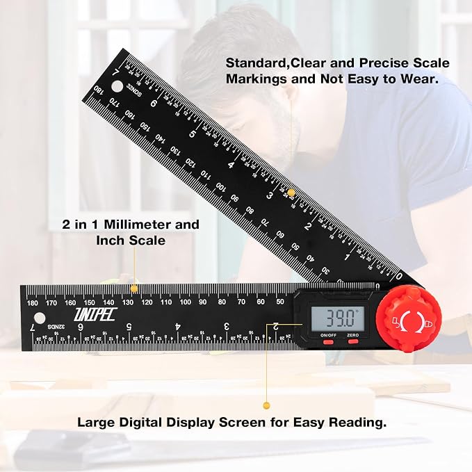 Digital Angle Finder Protractor, Angle Finder Ruler, 7inch 200mm, Angle