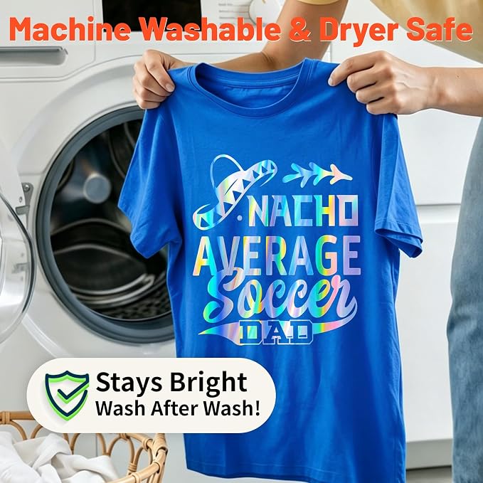 TECKWRAP Heat Transfer Vinyl for T-Shirts, Holographic Silver | Easy Weed HTV