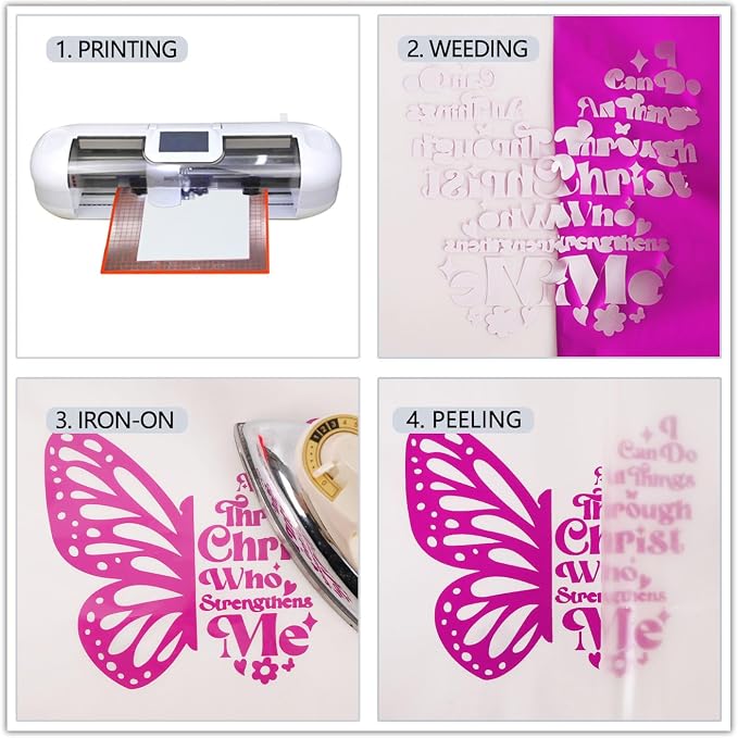 guangyintong Fluorescent Heat Transfer Vinyl Neon Purple HTV Rolls, HTV Vinyl