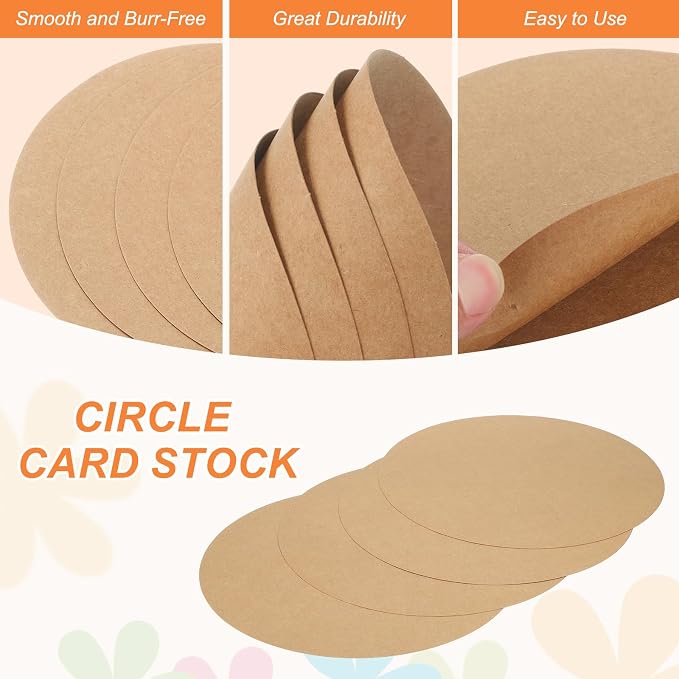 MECCANIXITY 24 Pcs Circle Card Stock, 13 Inch Round Cutouts Paper Thick