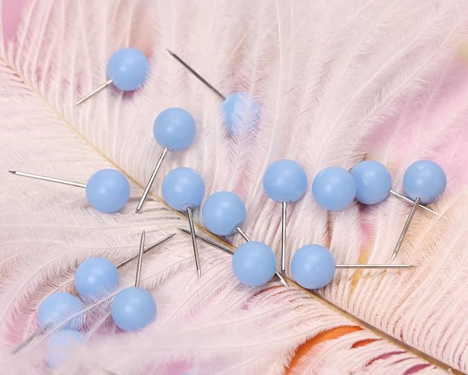 Tupalizy 100PCS 1/4 Inch Small Round Head Map Tacks Pins