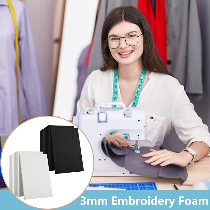 codree 24 Pcs 3mm Thick Embroidery Foam- 6 x 9 Inch EVA Foam Sheets