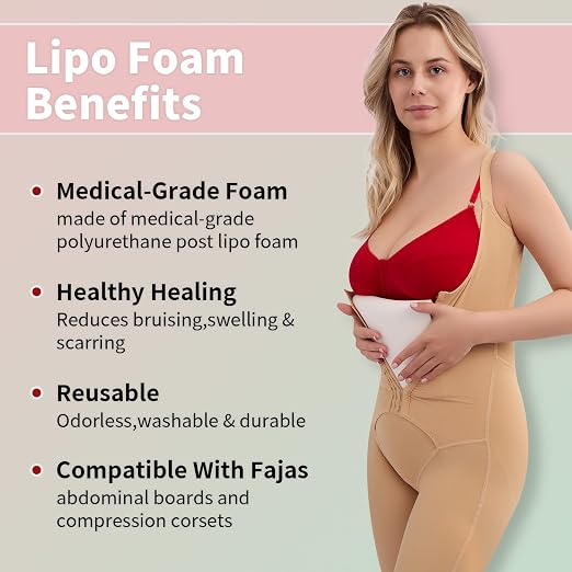 5 Pack Lipo Foam Pads, Tummy Tuck, Flattening Abdominal Compression Garments