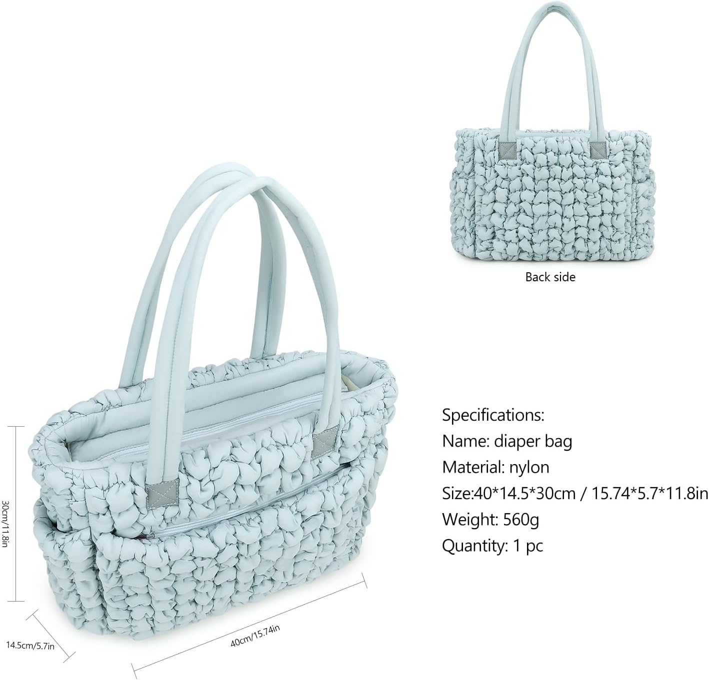 Lmbabter Puffer Quilted Tote Large Diaper Hobo Mommy Bag Hold 16“Laptop Stylish Cloud Handbag Carryall Daypack Travel Work