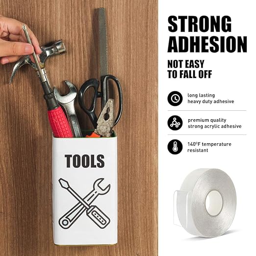Double Sided Tape Heavy Duty 2 Sided Acrylic Adhesive Sticky Tape | 3/4" 10 Ft