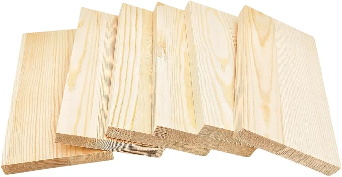 6PCS Rectangle Wood Boards Unfinished Wood Blocks