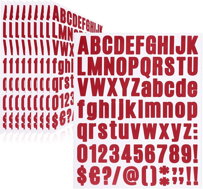 810 Pieces 10 Sheets Letter Stickers, Self Adhesive Vinyl Waterproof Mailbox