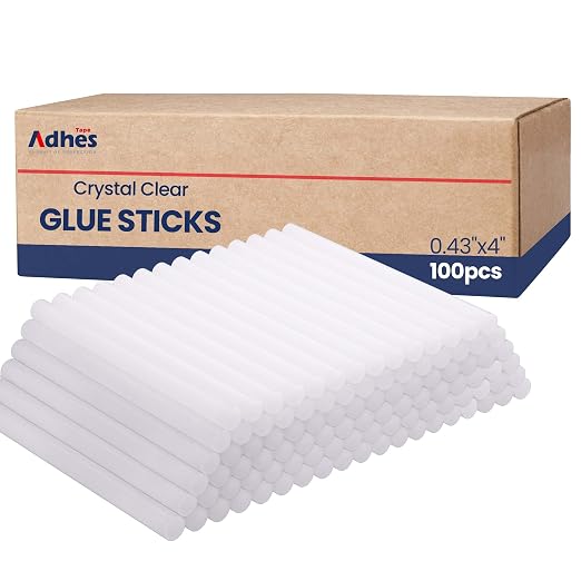 ADHES Mini Size 0.43" x 4" Hot Glue Gun Sticks 100 Pack, and Home Projects