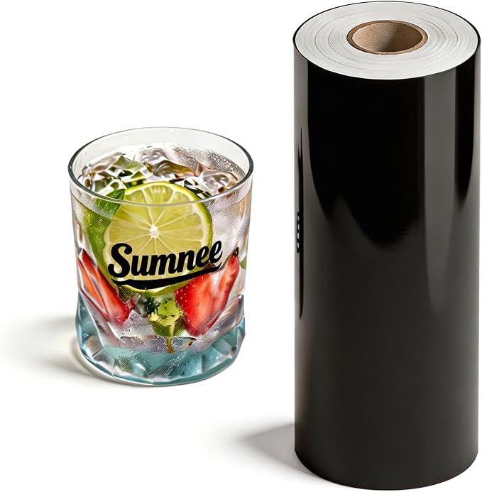 Black Permanent Vinyl for Cricut Cutting Machine, Waterproof, Durable Black